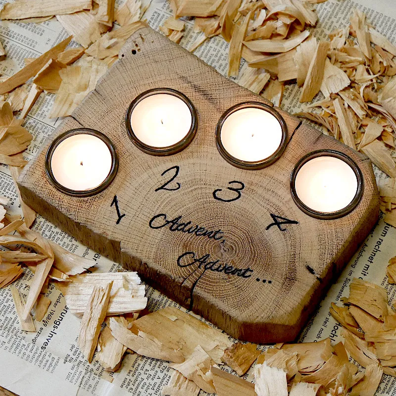 Teelichthalter Advent in limitierter Serie aus Handarbeit
