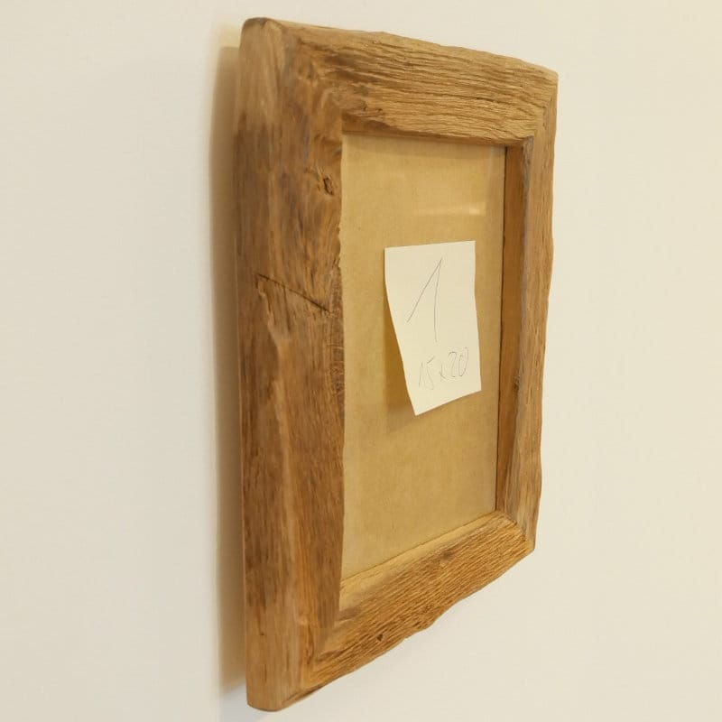 2 Stk. Altholz Bilderrahmen Eiche Originalaußenkante 15x20 cm – Bild 3