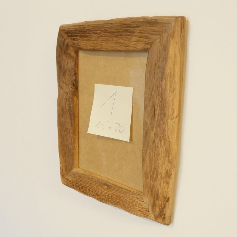 2 Stk. Altholz Bilderrahmen Eiche Originalaußenkante 15x20 cm – Bild 4